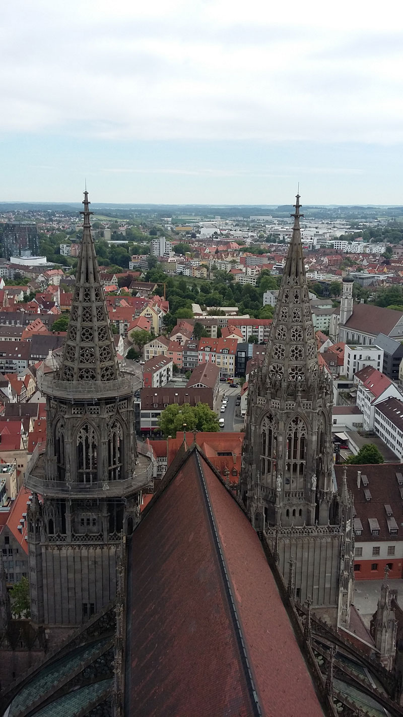 Die Aussicht vom Ulmer Münster vom ersten Plateau