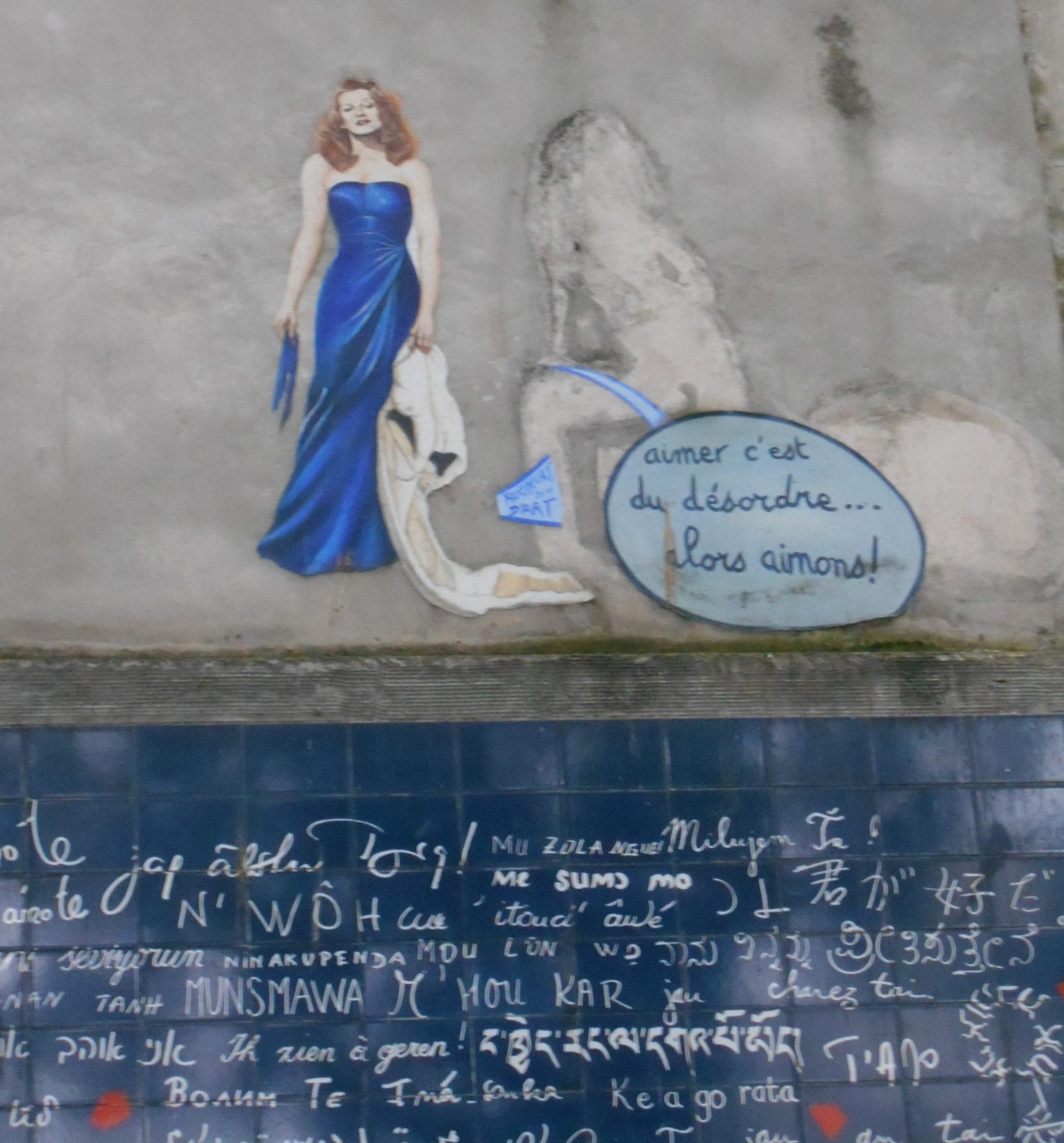 La mur des je t’aime, die Mauer der Liebe in Montmartre in Paris