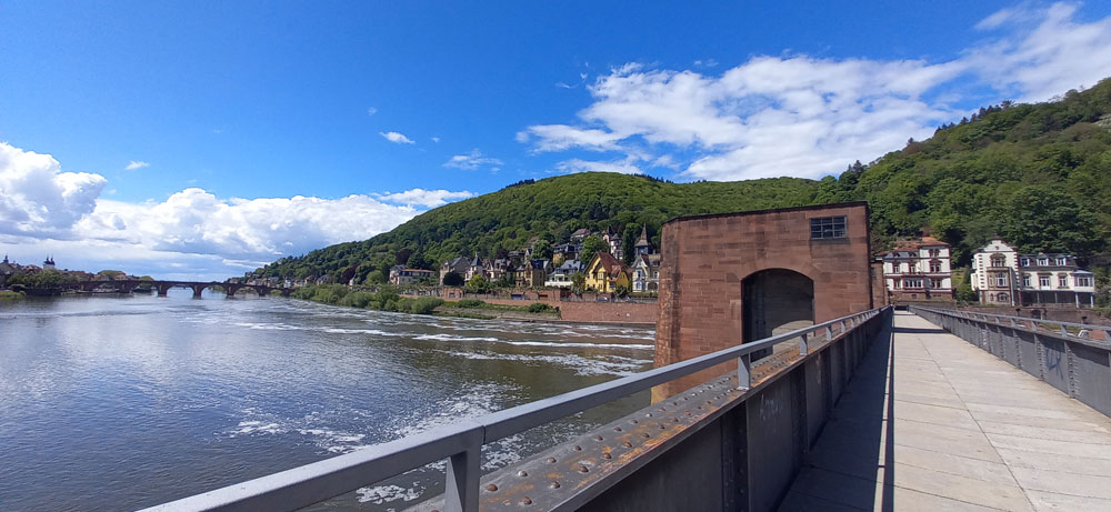Blick von der Staustufe Heidelberg