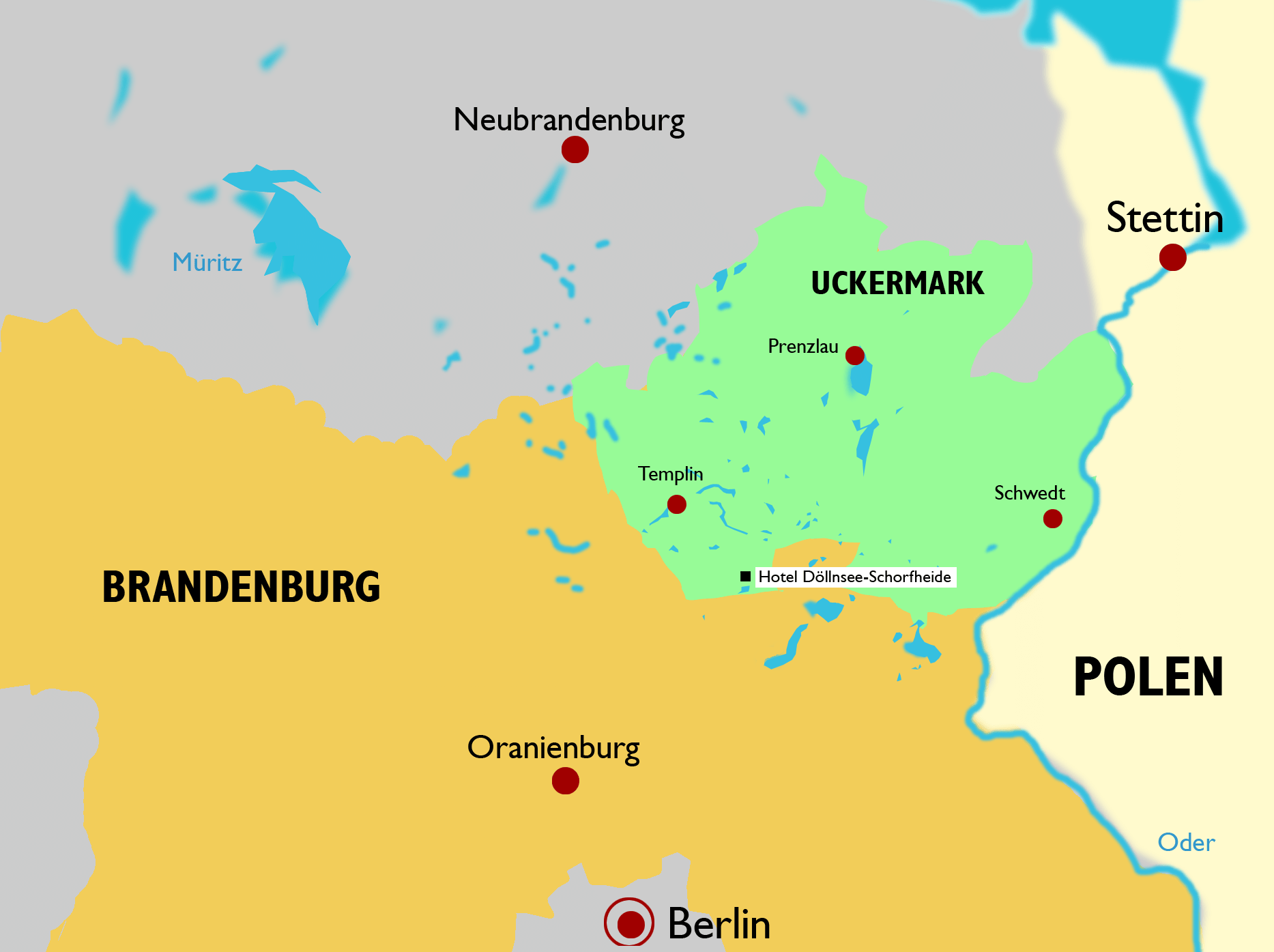 Karte Uckermark