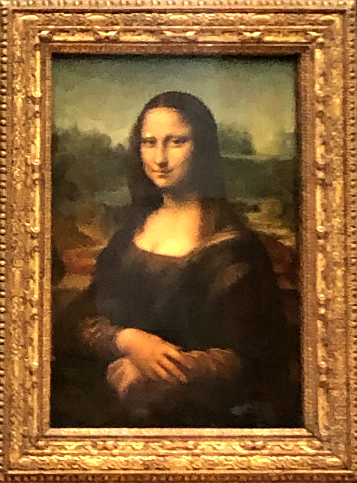 Ölgemälde "Mona Lisa" von Leonardo da Vinci im Louvre