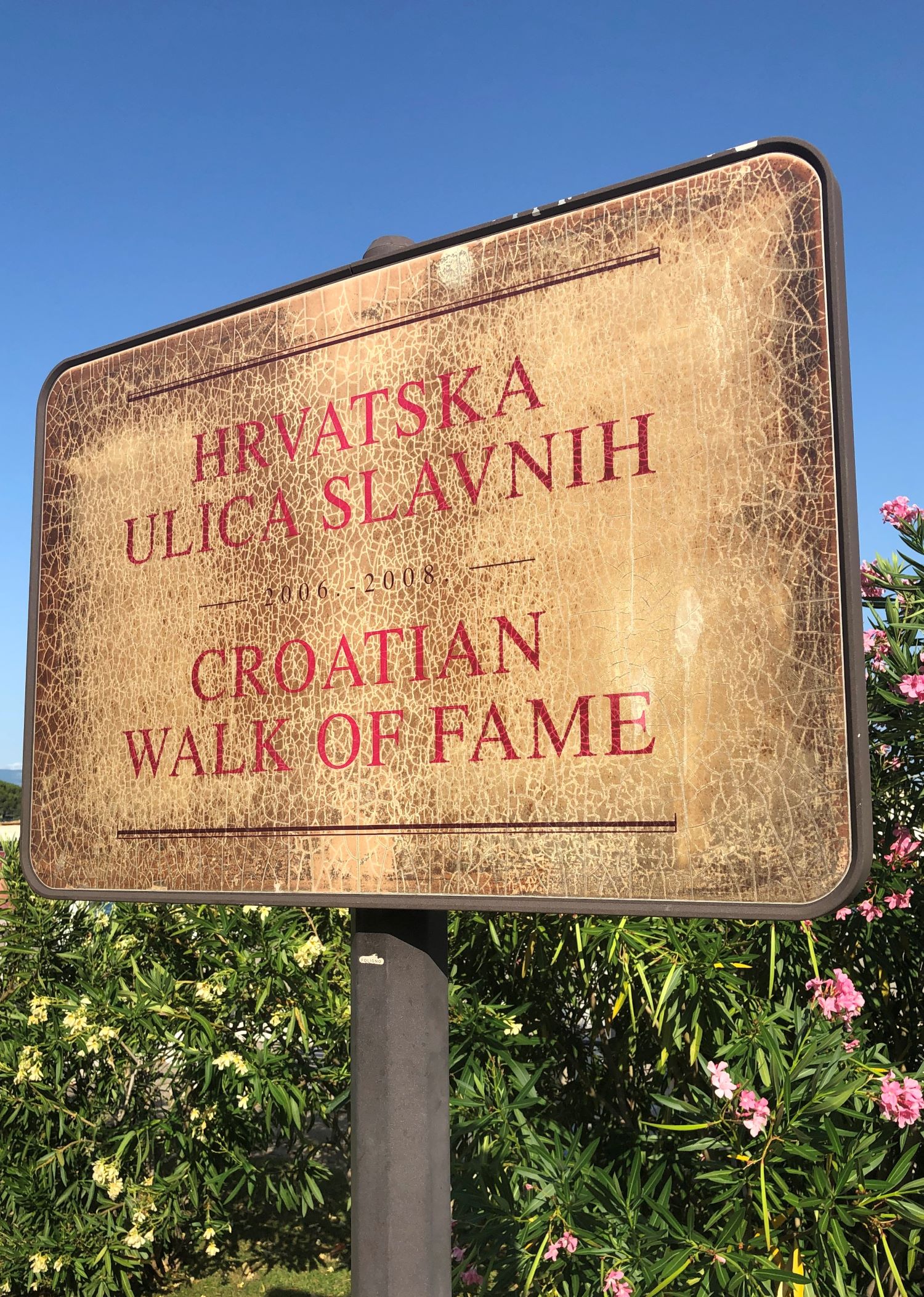 Schild "Walk of Fame" in Opatija