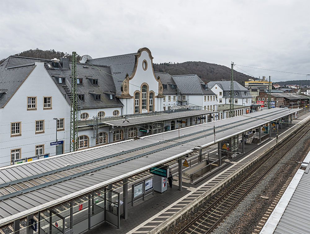 Marburger Hauptbahnhof - Foto von A. Savin Februar 2022