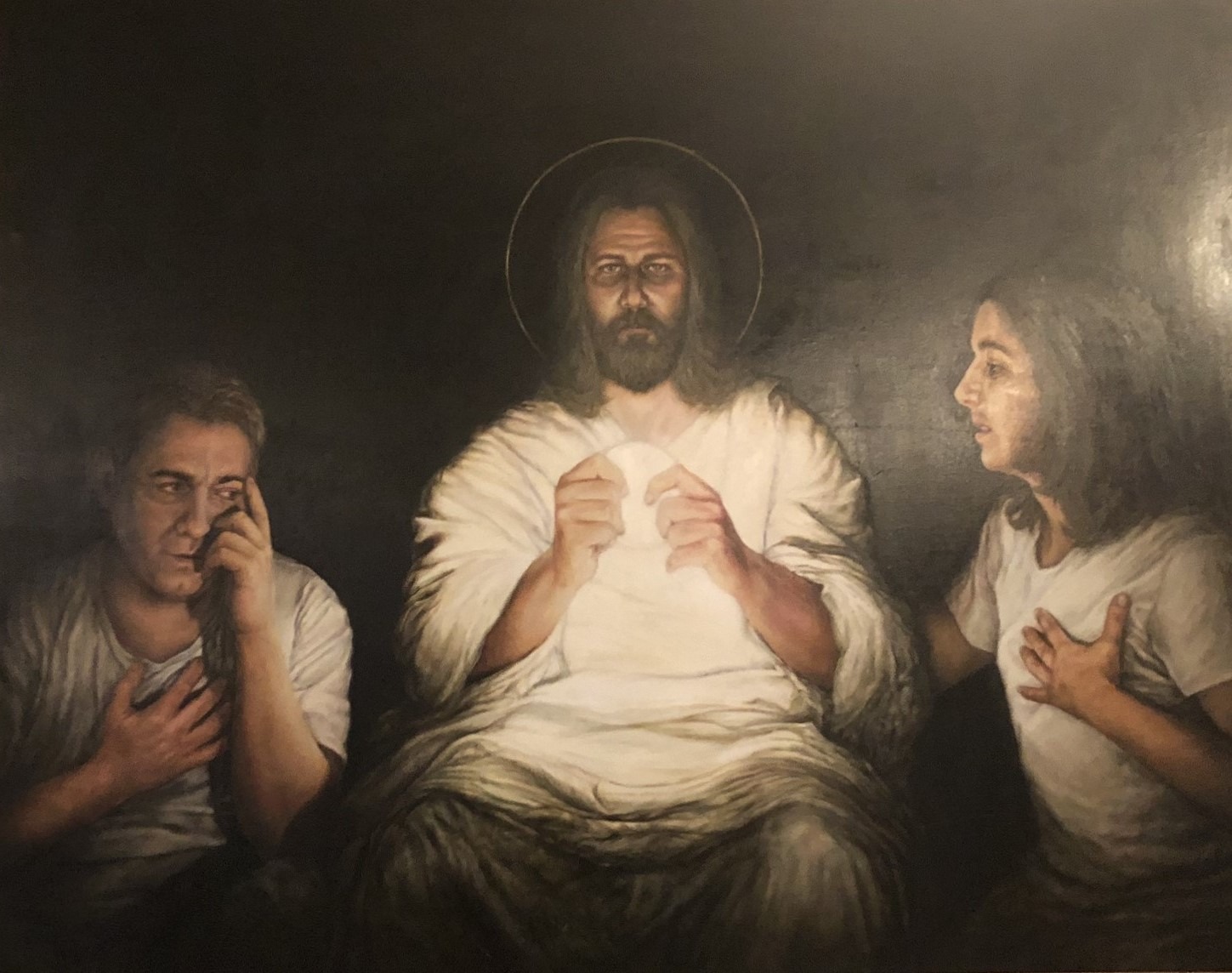 Bild des Künstlers Paolo dell’Aquila in einer Ausstellung im Kloster Santa Chiara in Neapel