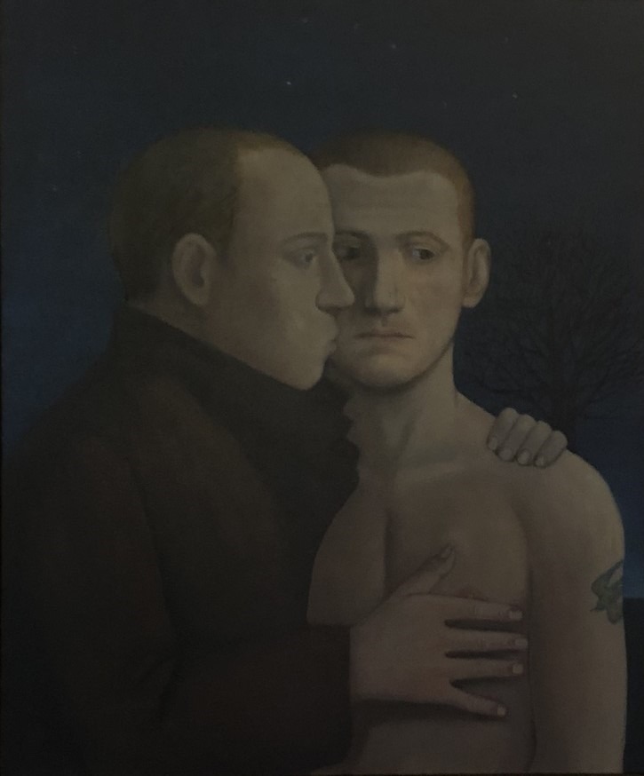 Bild des Künstlers John Kirby in einer Ausstellung im Kloster Santa Chiara in Neapel