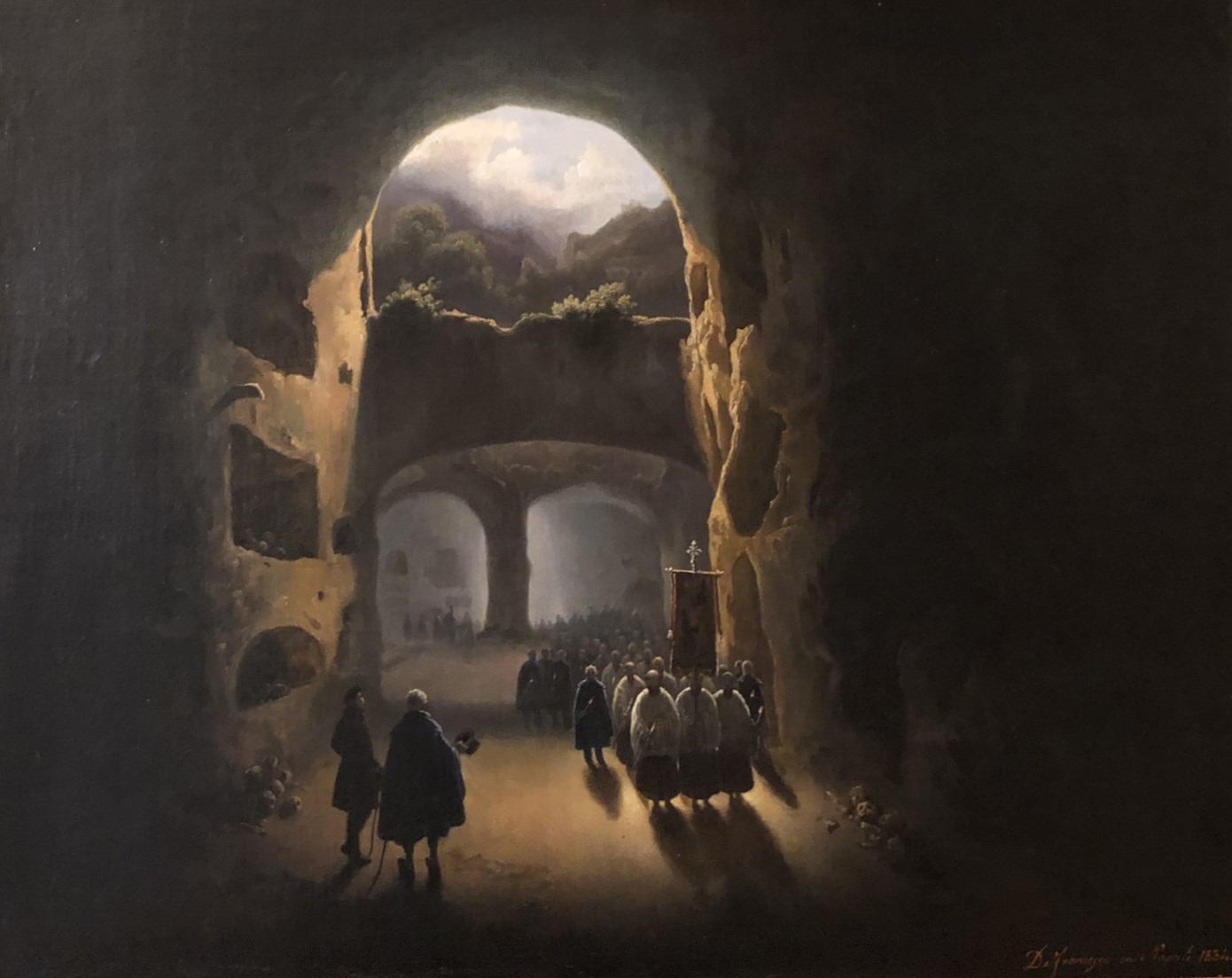 Gemälde im Königspalast von Neapel - Le Catacombe di San Gennaro - von Beniamino de Francesco