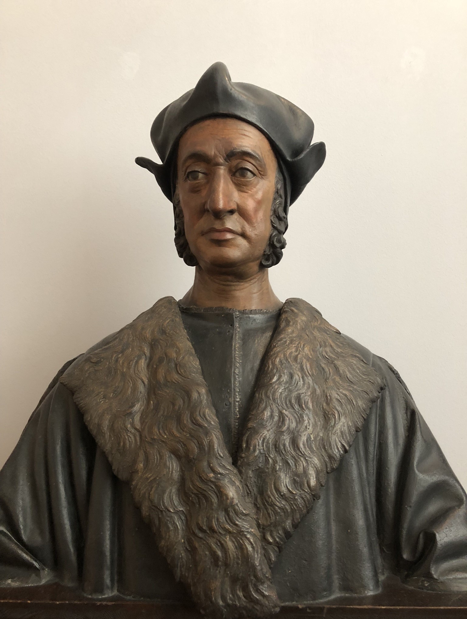Nürnberger Patrizier Willibald Imhoff der Ältere  - Holzbüste von Johan Gregor van der Schardt um 1570 im Raum 124 
