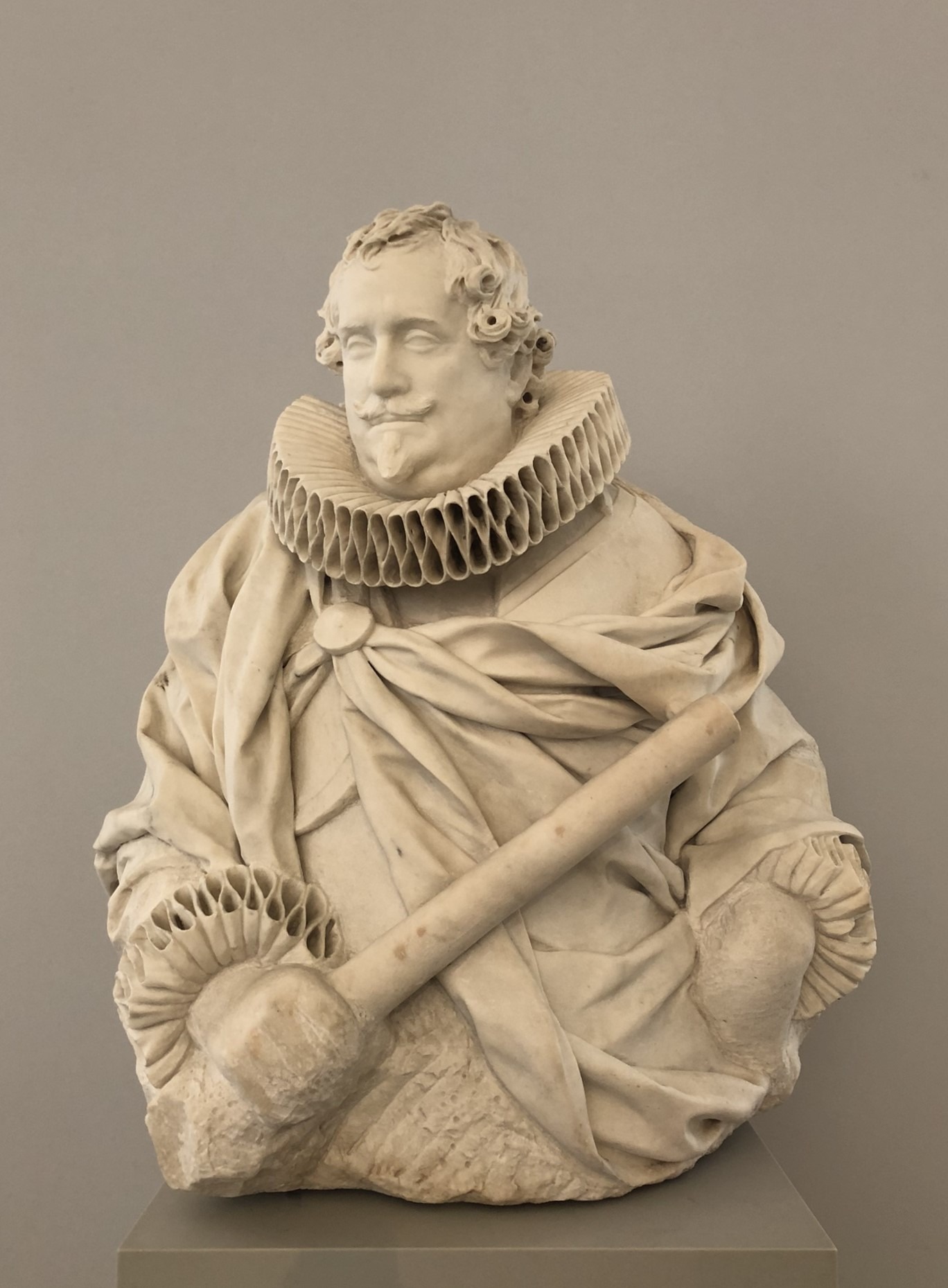 Prinz Michele Damasceni-Peretti - barockes Marmor-Porträt vom italienischen Bildhauer Giuliano Finelli 