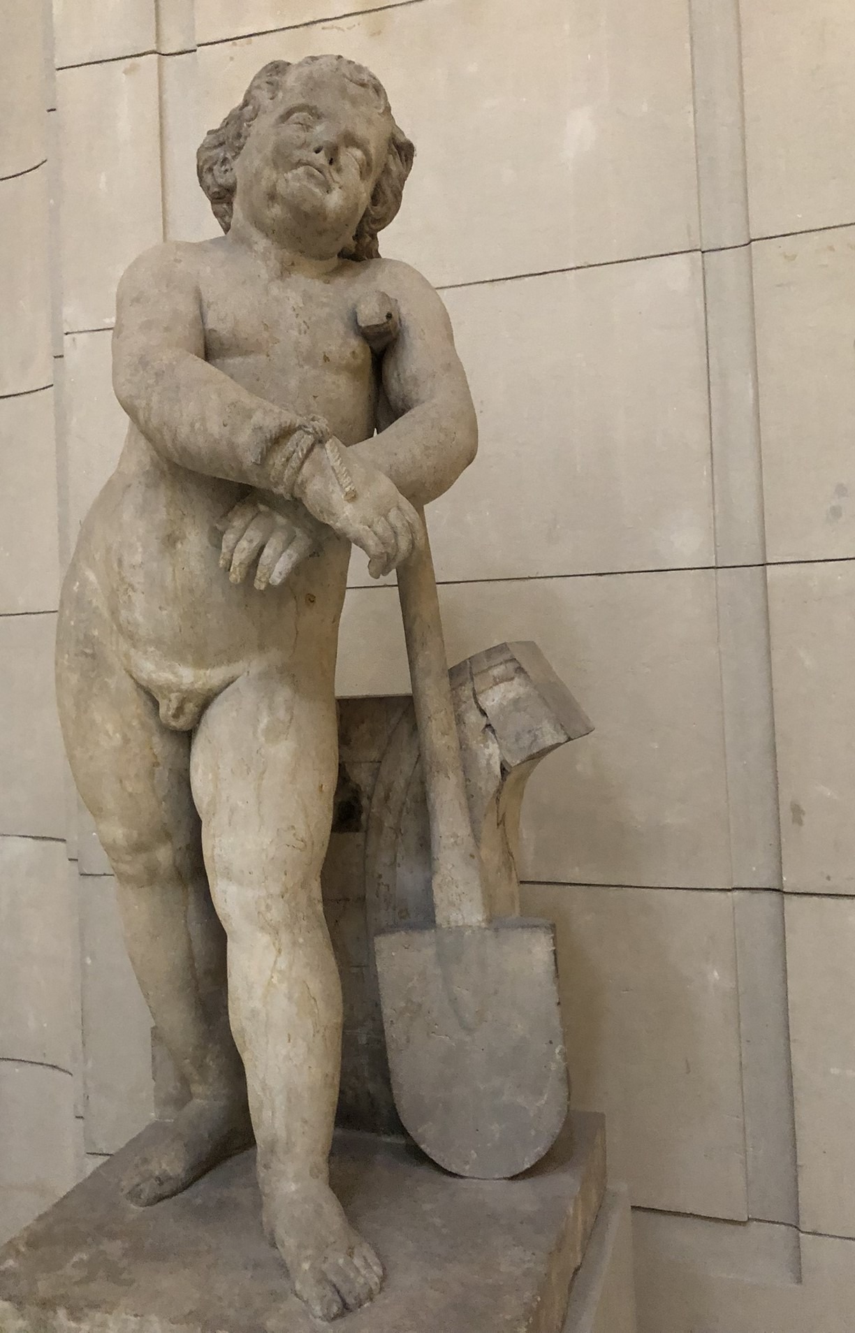 Der Phlegmatiker - Sandstein-Statue von Gottfried Knöffler in der Kameckehalle (von 1763 bis 1870)